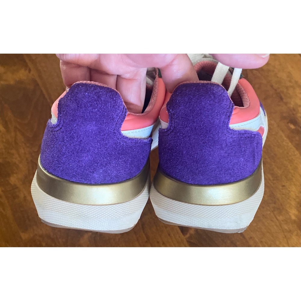 Gola Raven CLB516 Retro Sneakers Suede Wheat Coral Pink Royal Purple US 9 Box - Picture 8 of 15